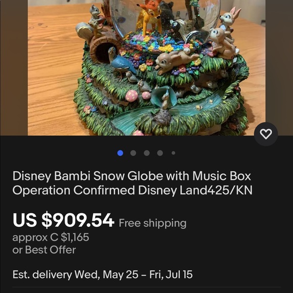 Disney's Bambi 'Little April Showers' Snowglobe - Picture 6 of 8